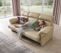 Savona Sofa Sitzfläche ausgezogen in Leder Prestige Cream
