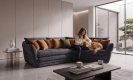 Tivoli Trapez-Sofa in Samtpfötchen 2 mit Kissen in Samtpfötchen 202226