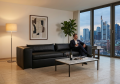 Opera Sofa Leder Supersoft schwarz